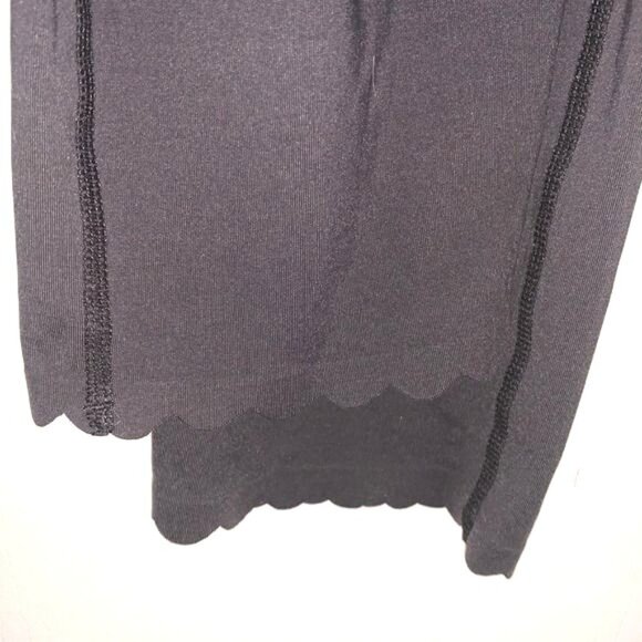 Black Scalloped Edge High-Waisted Leggings XXL JoyLab Nylon/Spandex Blend Stretc - Picture 6 of 10